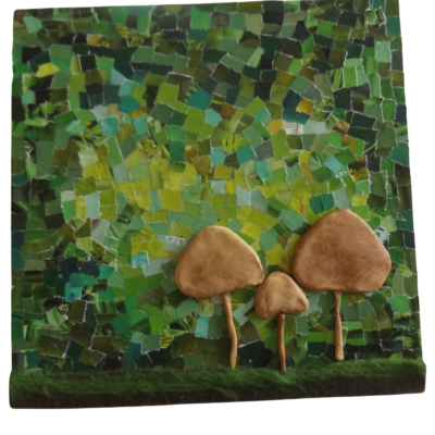 Green Mushroom Mixed Media