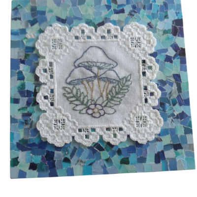 Blue Mushroom Mixed Media